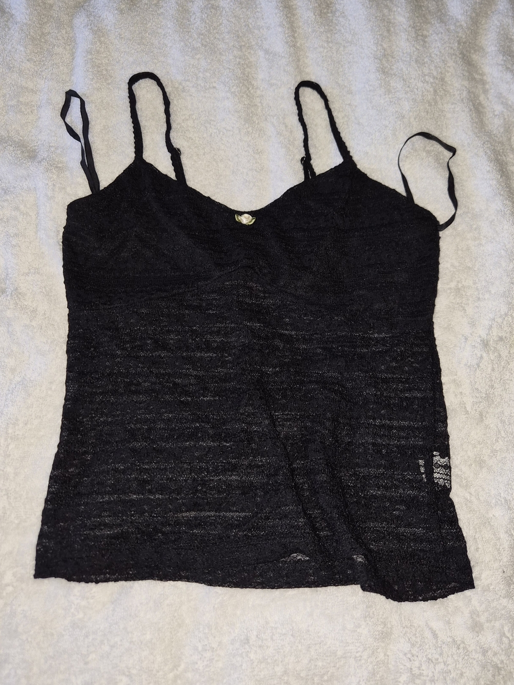 Black Lace Camisole with Adjustable Spaghetti Straps - Women